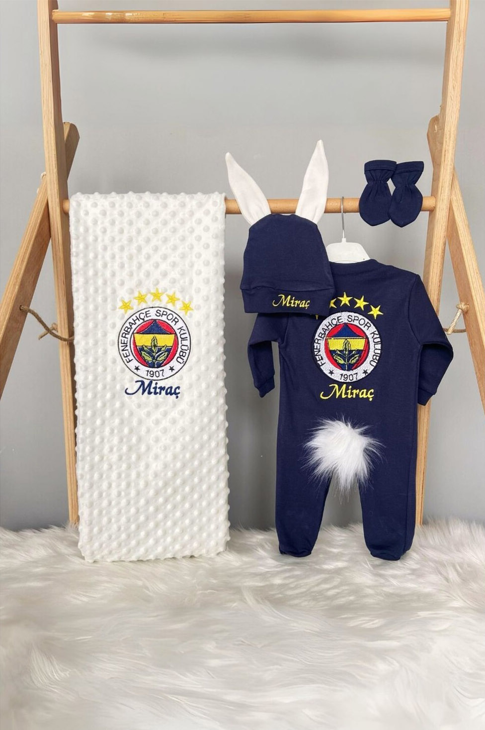 Fenerbahçe Taraftar Modelli Lacivert 4'lü Hastane Çıkışı Seti