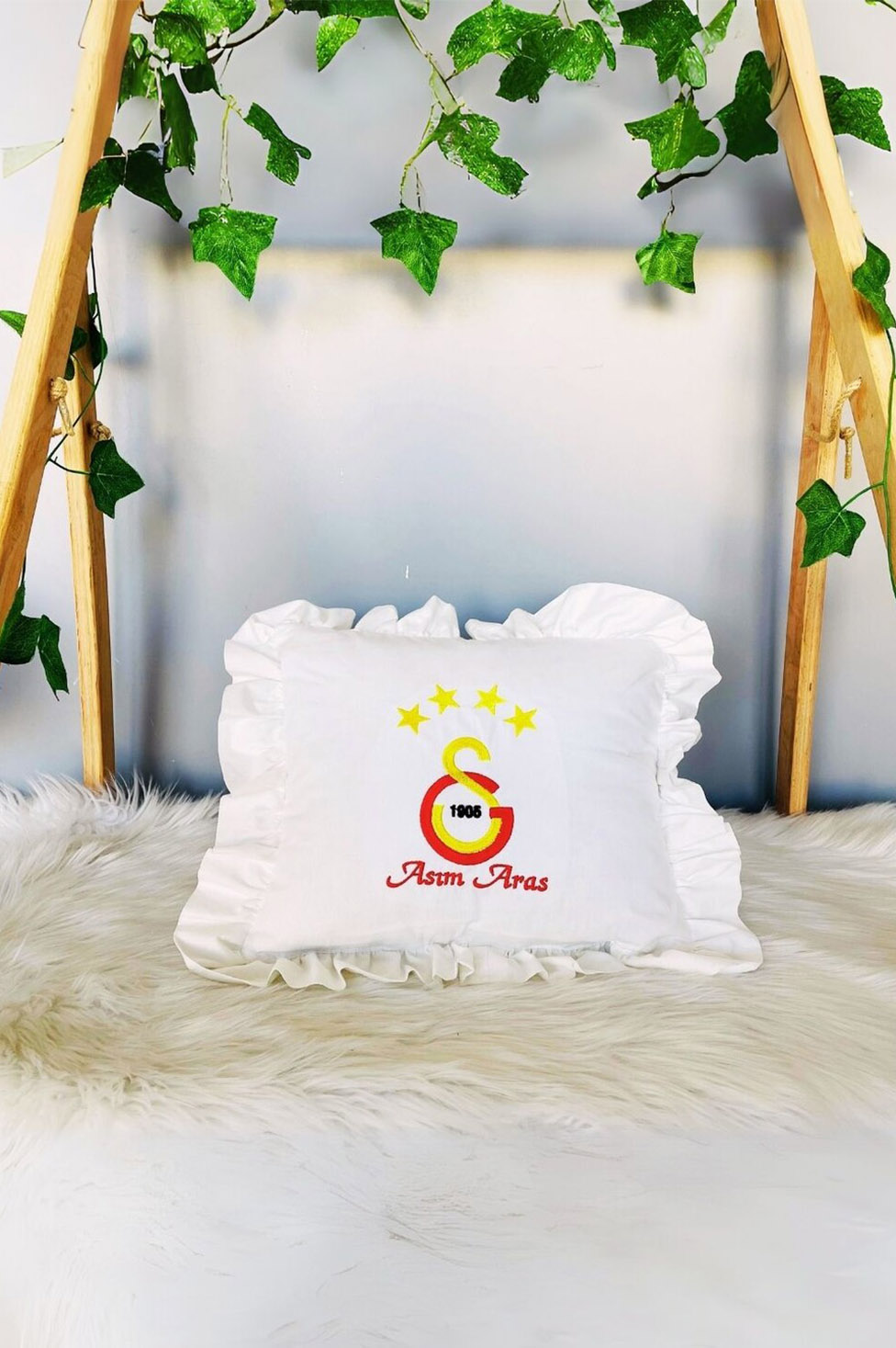 GS Taraftar Temalı Özel Tasarım Bebek Yastığı